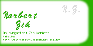 norbert zih business card